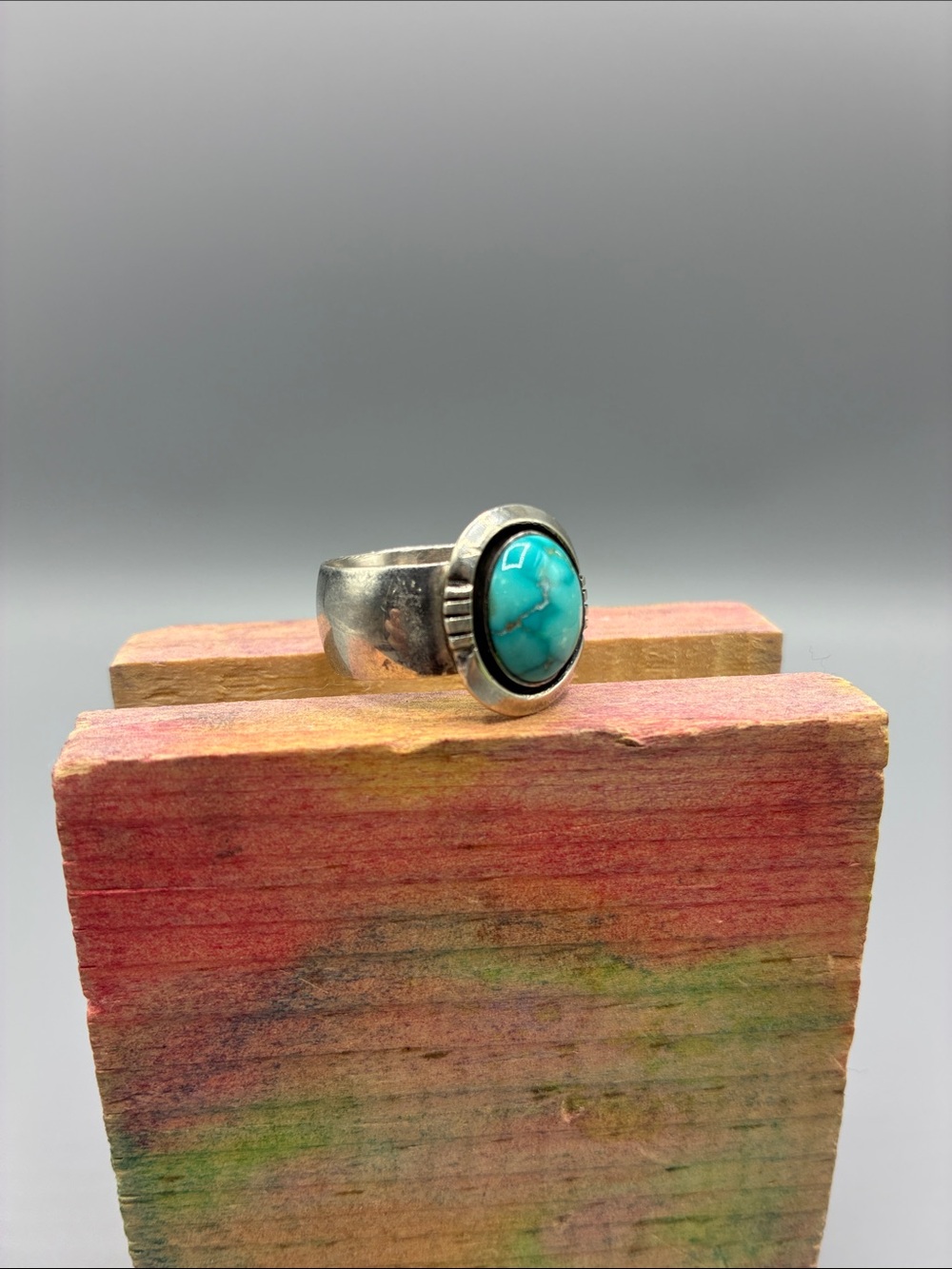 Handmade Sterling Silver Turquoise Oval Ring
